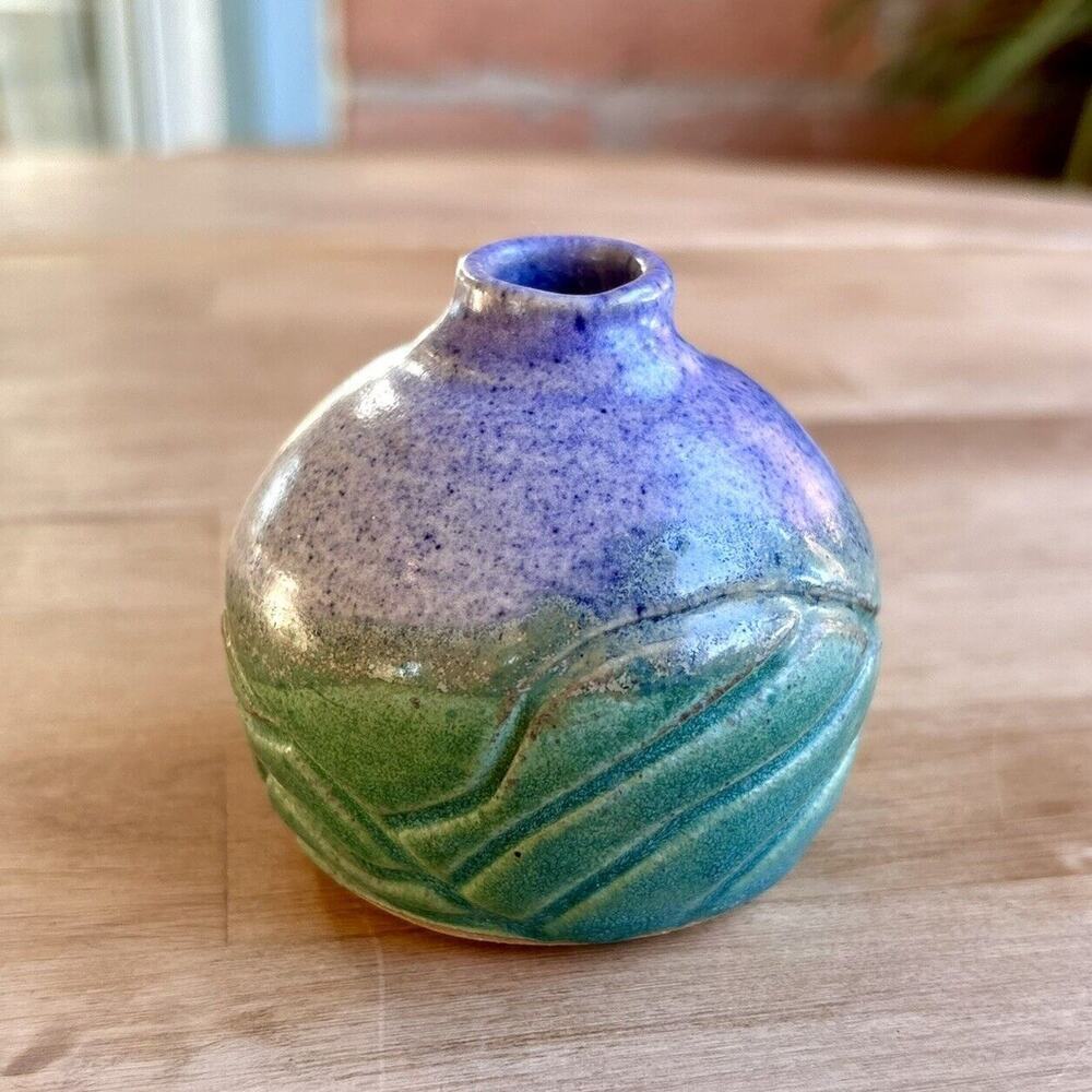 Vintage Studio Art Pottery Bud Vase Signed Martha ’99 Ceramic Hand Thrown - Picture 10 of 10